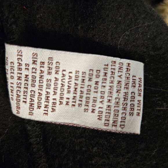 Le Moda black hooded fleece cape, leopard trim. XL. - Picture 5 of 5